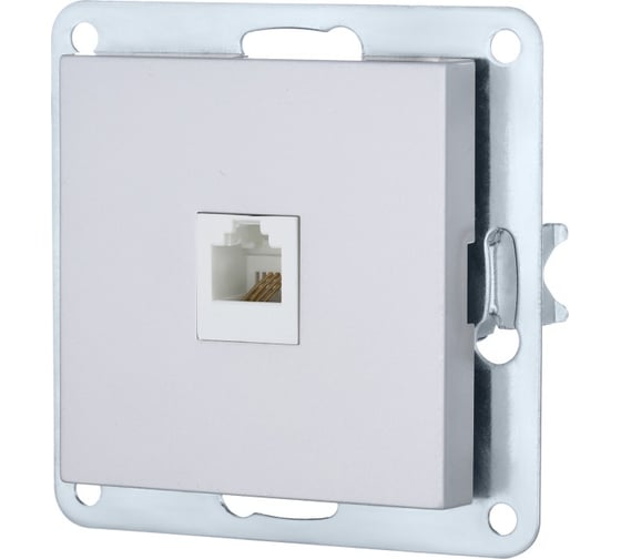 Изображение товара Розетка телефонная LK Studio RJ-12 с накладкой (серебристый металлик) LK 80 845503-1