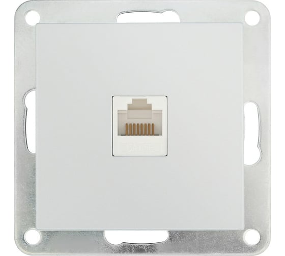 Изображение товара Розетка компьютерная LK Studio RJ-45 категория 5е с накладкой (серебристый металлик) LK80 846103-1