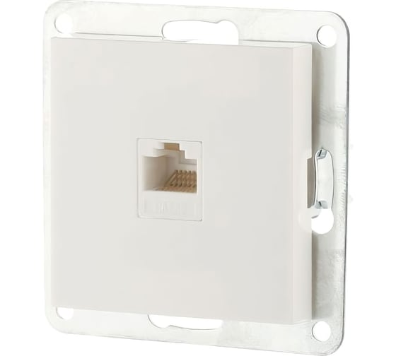 Изображение товара Розетка компьютерная LK Studio RJ-45 категория 5е с накладкой (белый) LK80 846104-1