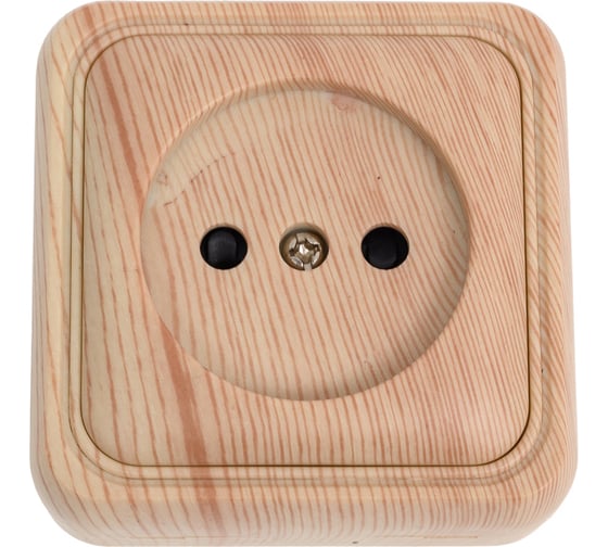 Изображение товара Розетка LK Studio открытой установки без заземляющих контактов с защитными шторками (сосна), STANDARD 813325