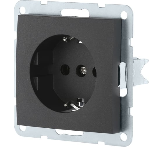 Изображение товара Розетка LK Studio с заземлением, без шторок (черный бархат) LK60 863108-1