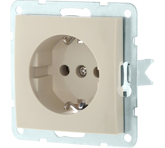 Изображение товара Розетка LK Studio с заземлением, без шторок (бежевый) LK60 863101-1