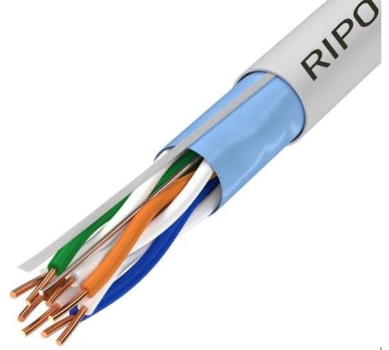 Изображение товара Кабель RIPO, LAN витая пара для локальной сети FTP4 CAT5E 24AWG Cu outdoor уличный с тросом 001-122025