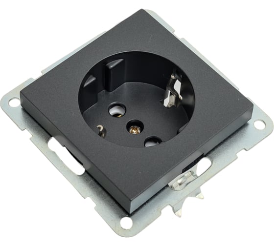 Изображение товара Розетка LK Studio с заземлением, без шторок (черный бархат) LK80 843108-1