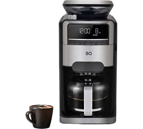 Изображение товара Капельная кофеварка со встроенной кофемолкой BQ CM3002 черный-стальной 86199563