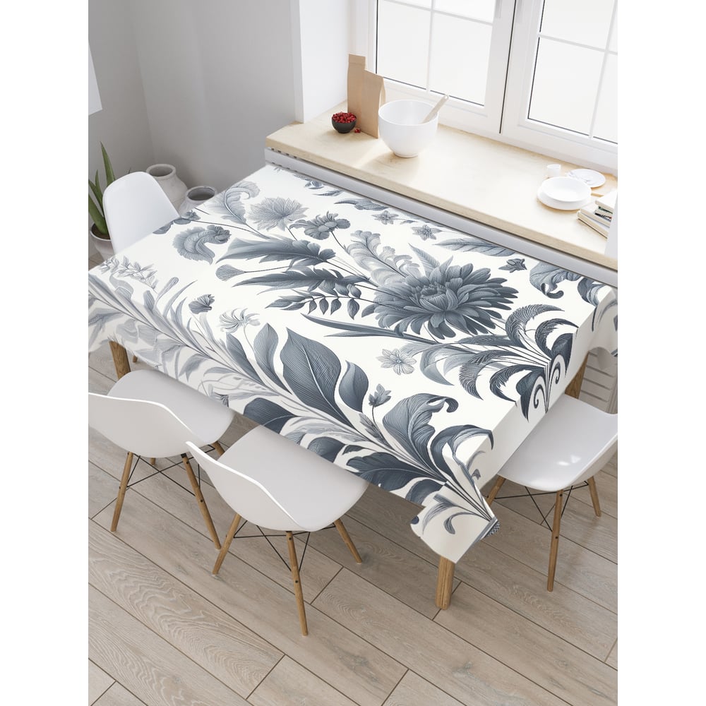 Изображение товара Прямоугольная тканевая скатерть JoyArty 145x180 см серые цвета на стол