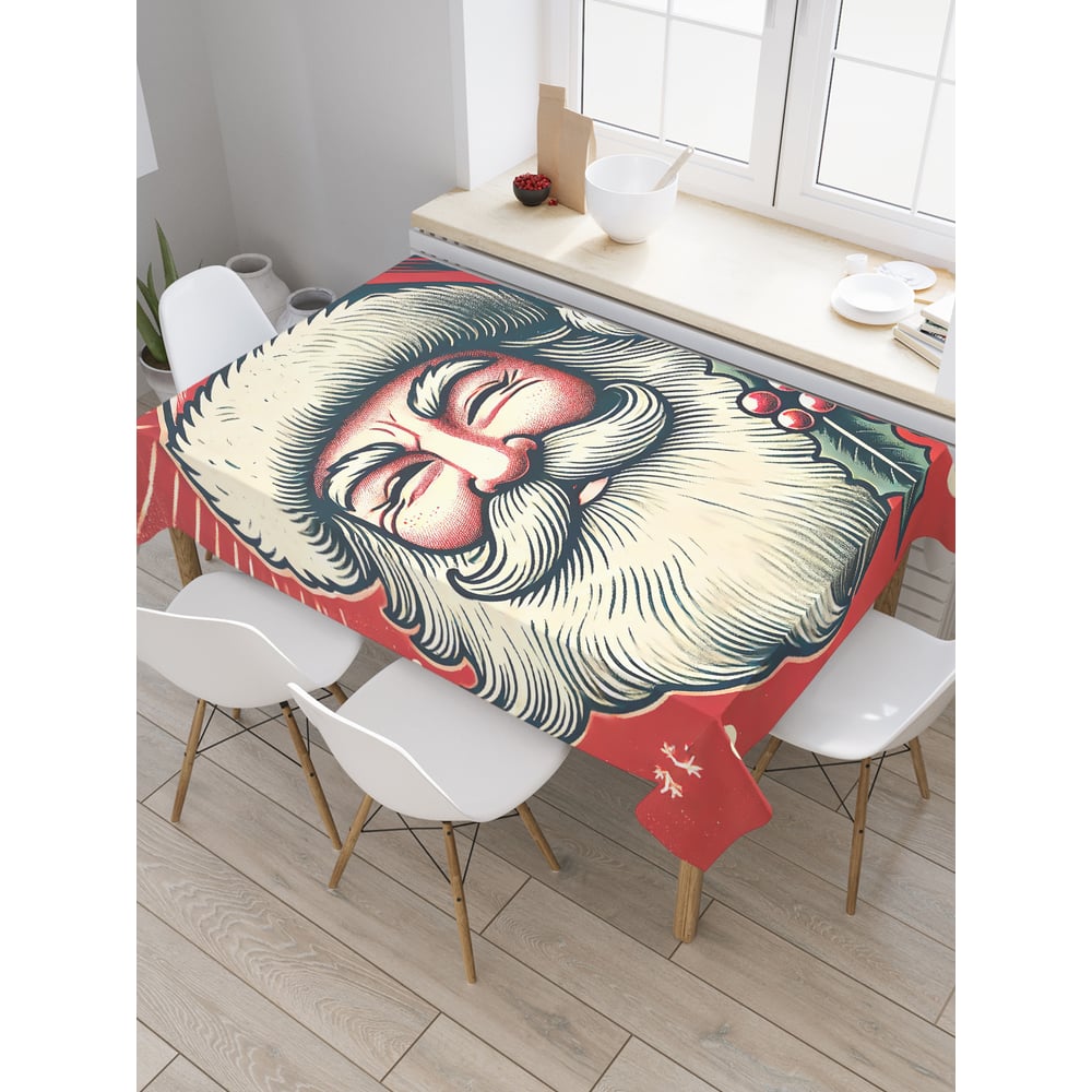 Изображение товара Прямоугольная тканевая скатерть JoyArty на стол 120x145 см новогодняя серия