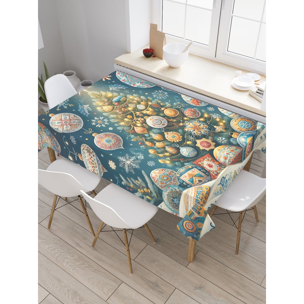 Изображение товара Скатерть прямоугольная тканевая JoyArty Праздничная елка 120x145 см Новогодняя серия