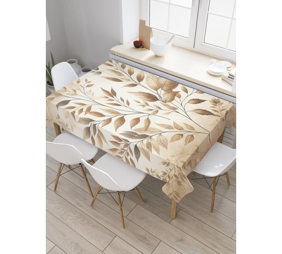 Изображение товара Прямоугольная тканевая скатерть на стол с рисунком JoyArty Узор веточками 145х180 см tc_sd3579_180x145