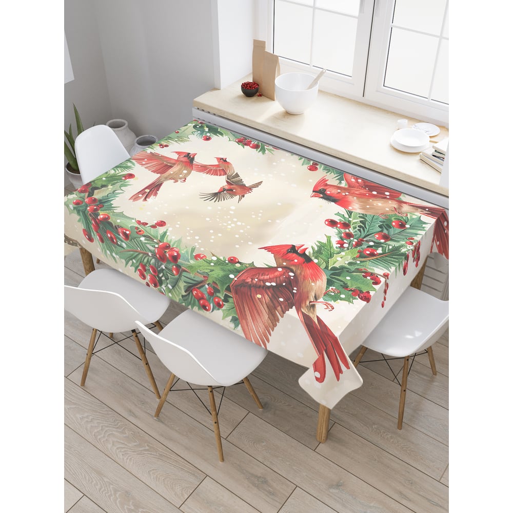 Изображение товара Прямоугольная скатерть JoyArty Рождественский венок 120х145 см