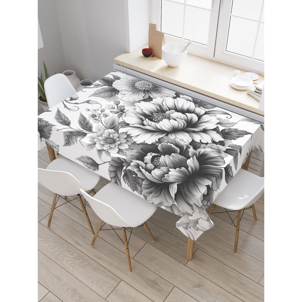 Изображение товара Прямоугольная тканевая скатерть JoyArty цвета цветы 120х145 см