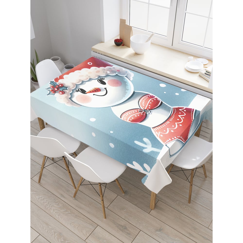 Изображение товара Прямоугольная тканевая скатерть JoyArty Новогодний дизайн 120x145 см