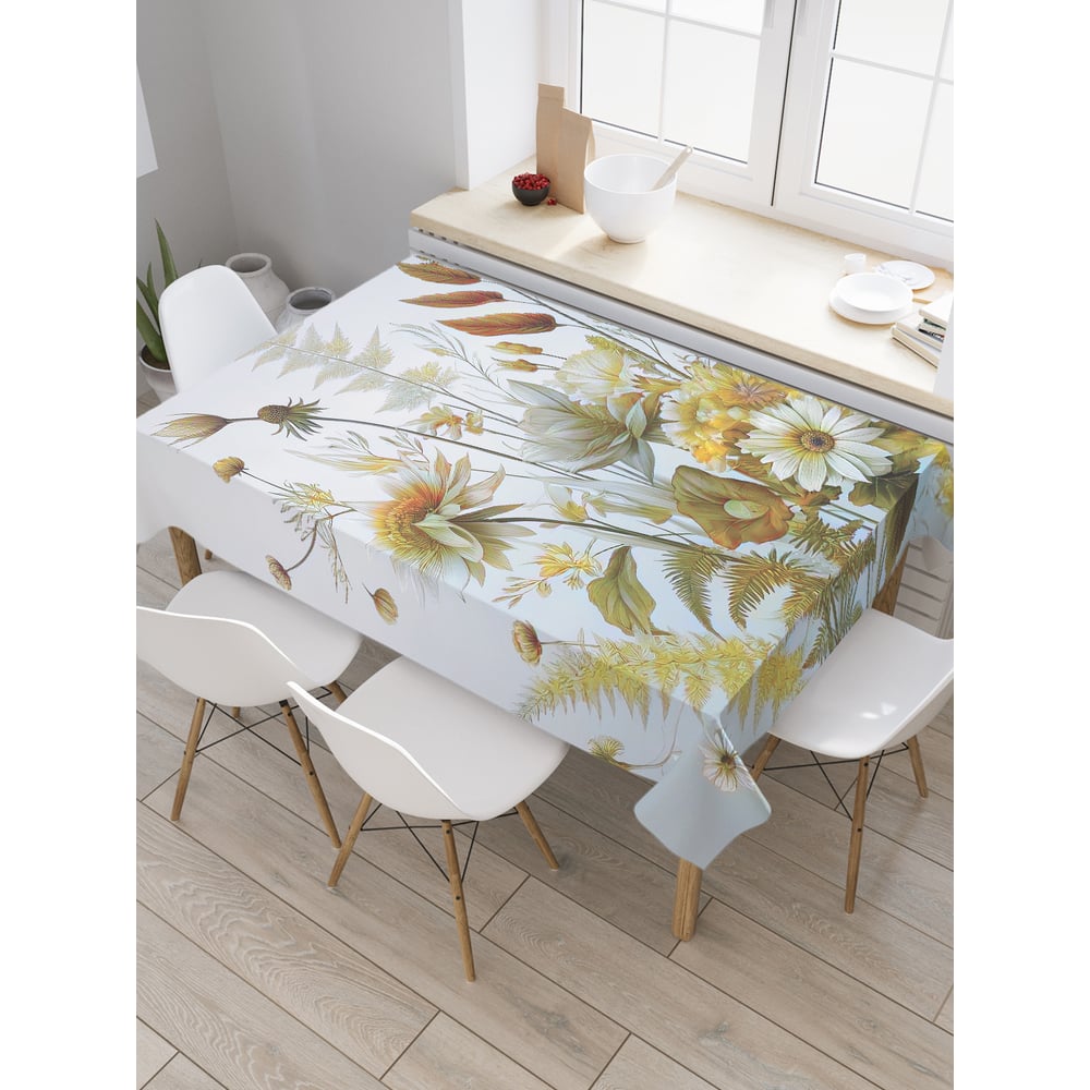 Изображение товара Прямоугольная тканевая скатерть JoyArty 145х180 см с цветочным рисунком