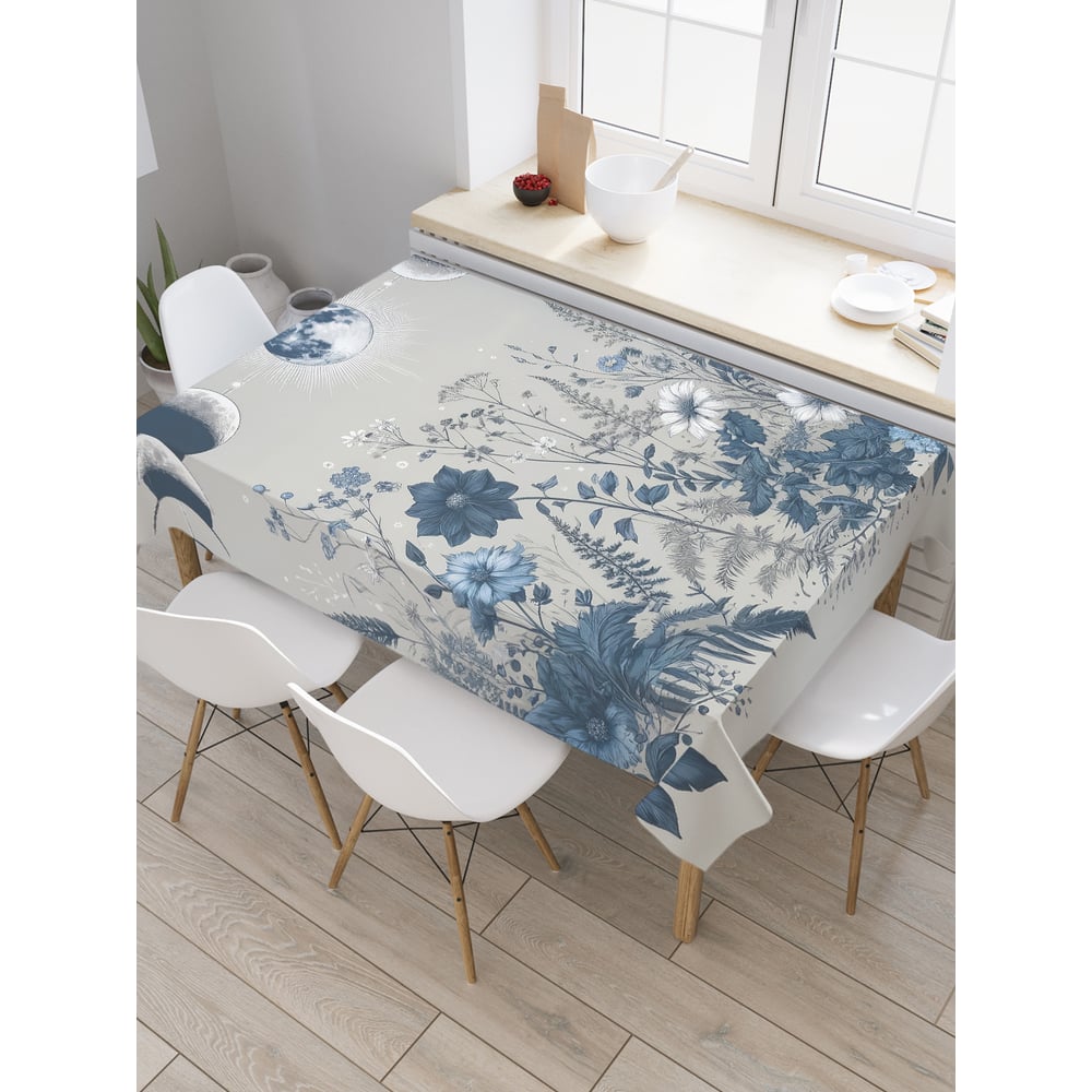 Изображение товара Прямоугольная тканевая скатерть JoyArty Фазы луны 145х180 см сатен дизайн