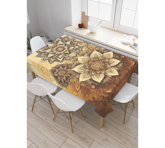 Изображение товара Прямоугольная тканевая скатерть на стол с рисунком JoyArty Волшебный лотос 120х145 см tc_sd3450_120x145