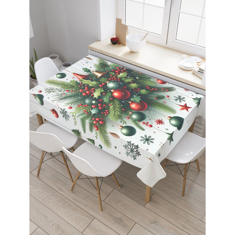Изображение товара Прямоугольная тканевая скатерть JoyArty Новогодние чудеса 145х180 см