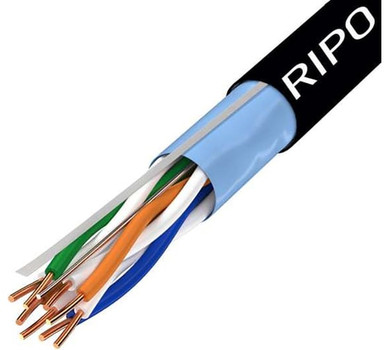 Изображение товара Кабель витая пара RIPO, LAN интернет кабель FTP4 CAT5E 24AWG Cu outdoor 001-122014/ 010514