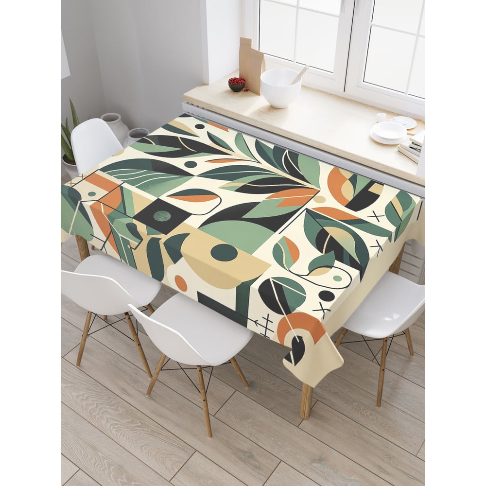 Изображение товара Прямоугольная тканевая скатерть JoyArty с геометрическим рисунком 145х180 см