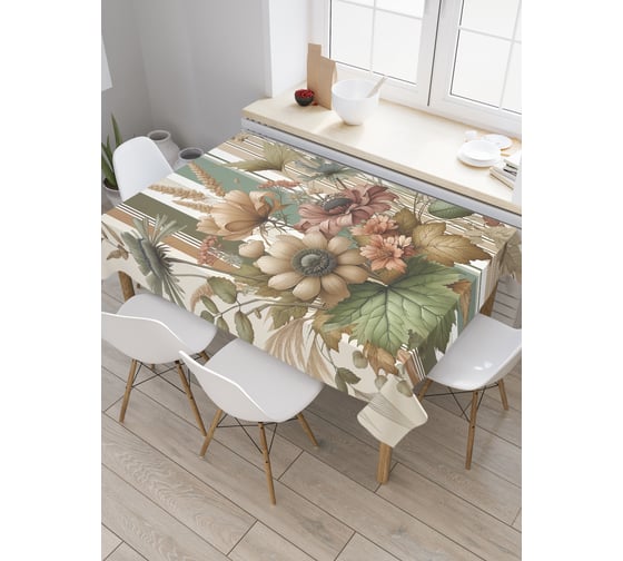 Изображение товара Прямоугольная тканевая скатерть на стол с рисунком JoyArty Луговой букет 120х145 см tc_sd3512_120x145