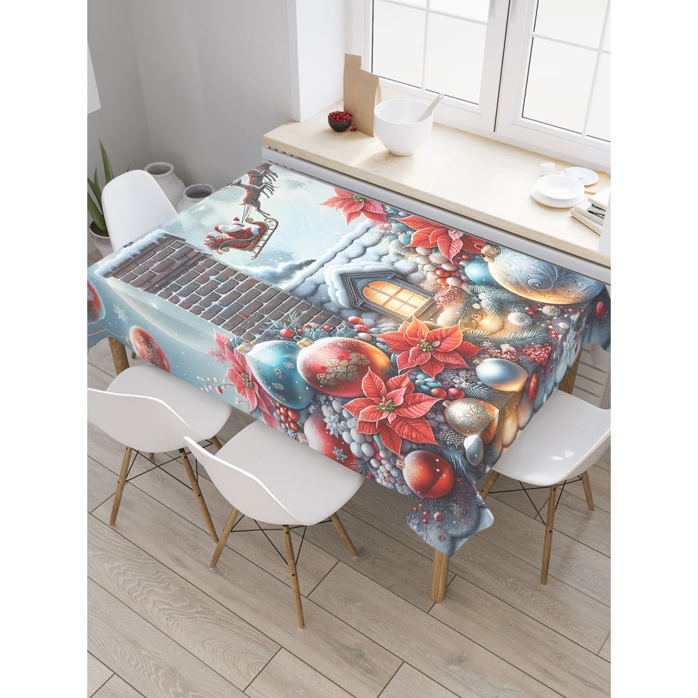 Изображение товара Прямоугольная тканевая скатерть JoyArty Сказочная ночь 120x145 см для Нового года