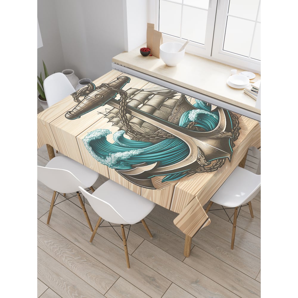 Изображение товара Прямоугольная тканевая скатерть JoyArty 145x180 см морская тематика