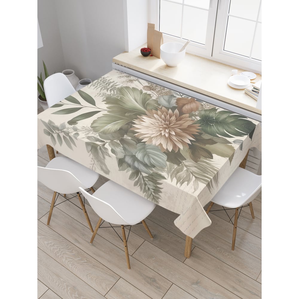 Изображение товара Прямоугольная тканевая скатерть JoyArty Винтажные цветы 145x180 см