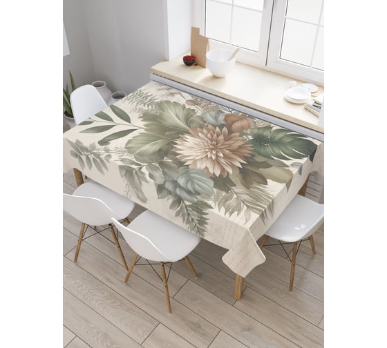 Изображение товара Прямоугольная тканевая скатерть на стол с рисунком JoyArty Винтажные цветы 145х180 см tc_sd3553_180x145