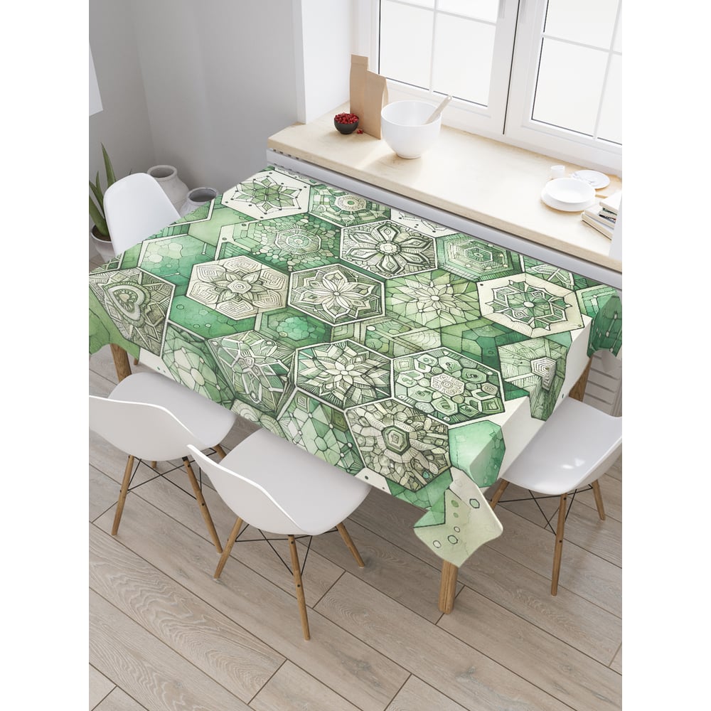 Изображение товара Прямоугольная тканевая скатерть JoyArty Восточная плитка 120х145 см