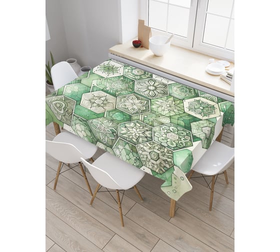 Изображение товара Прямоугольная тканевая скатерть на стол с рисунком JoyArty Восточная плитка 120х145 см tc_sd3575_120x145
