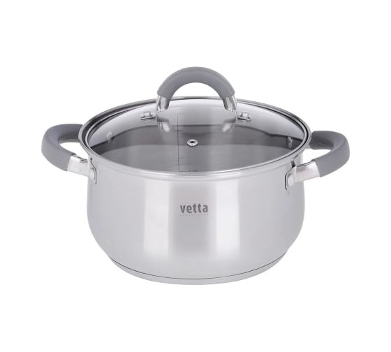 Изображение товара Кастрюля VETTA Вена 20х11,5 см, 3,6 л со стеклянной крышкой, индукция 822-064