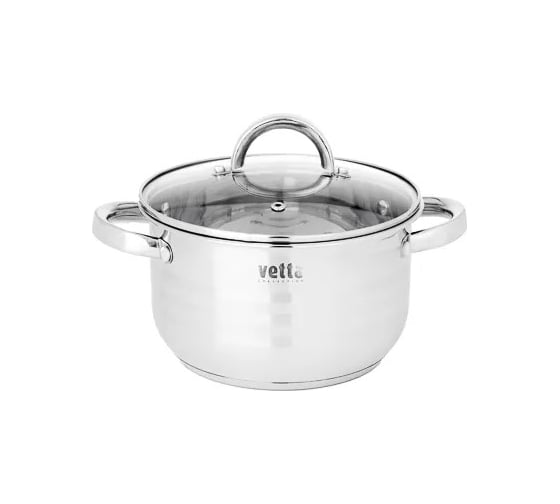 Изображение товара Кастрюля VETTA Фултон 18х10,5 см, 2,1 л, со стеклянной крышкой 822-112