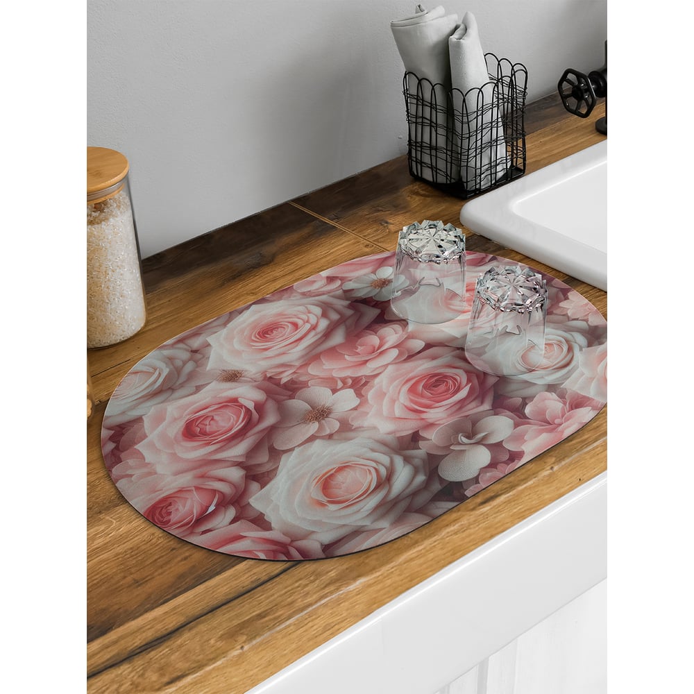 Изображение товара Коврик для сушки посуды JoyArty Нежность овальный 58x38 см sbm_430120_58x38