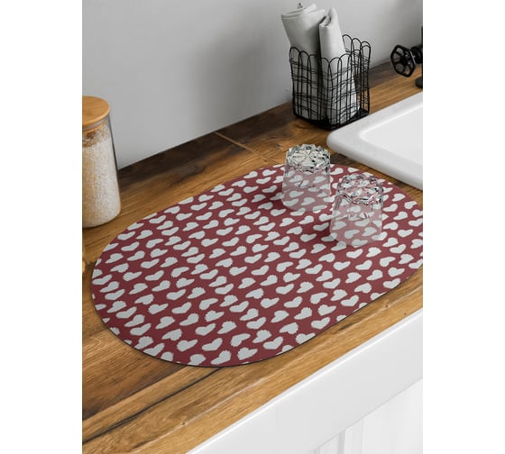 Изображение товара Коврик для сушки посуды JoyArty Мохнатики овальный 58x38 см sbm_429252_58x38