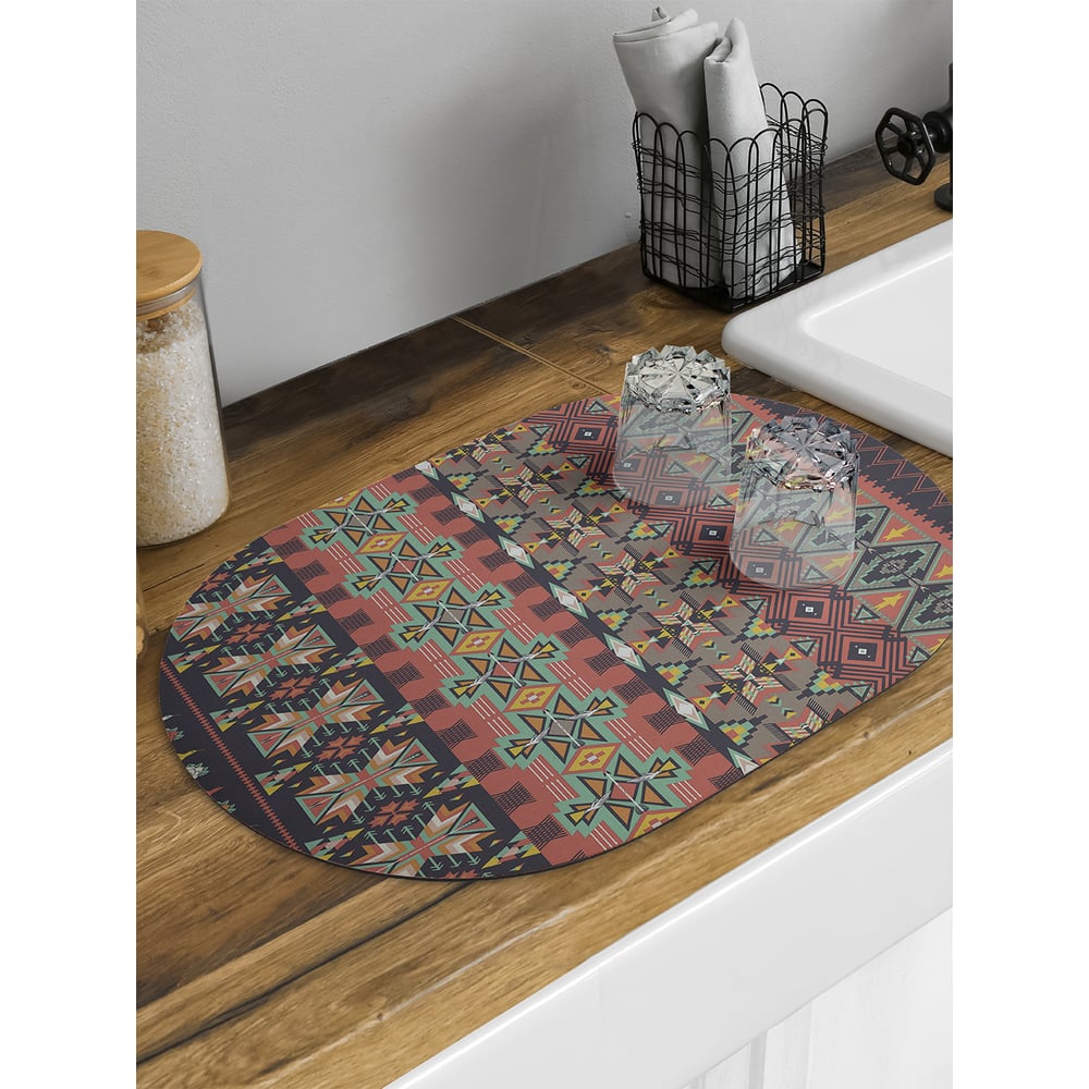 Изображение товара Коврик для сушки посуды JoyArty овальный 58x38 см с Восточными мотивами