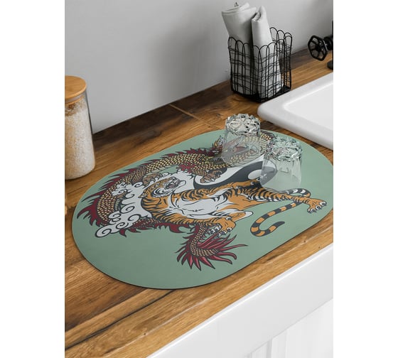 Изображение товара Коврик для сушки посуды JoyArty Инь и Ян овальный 58x38 см sbm_430040_58x38