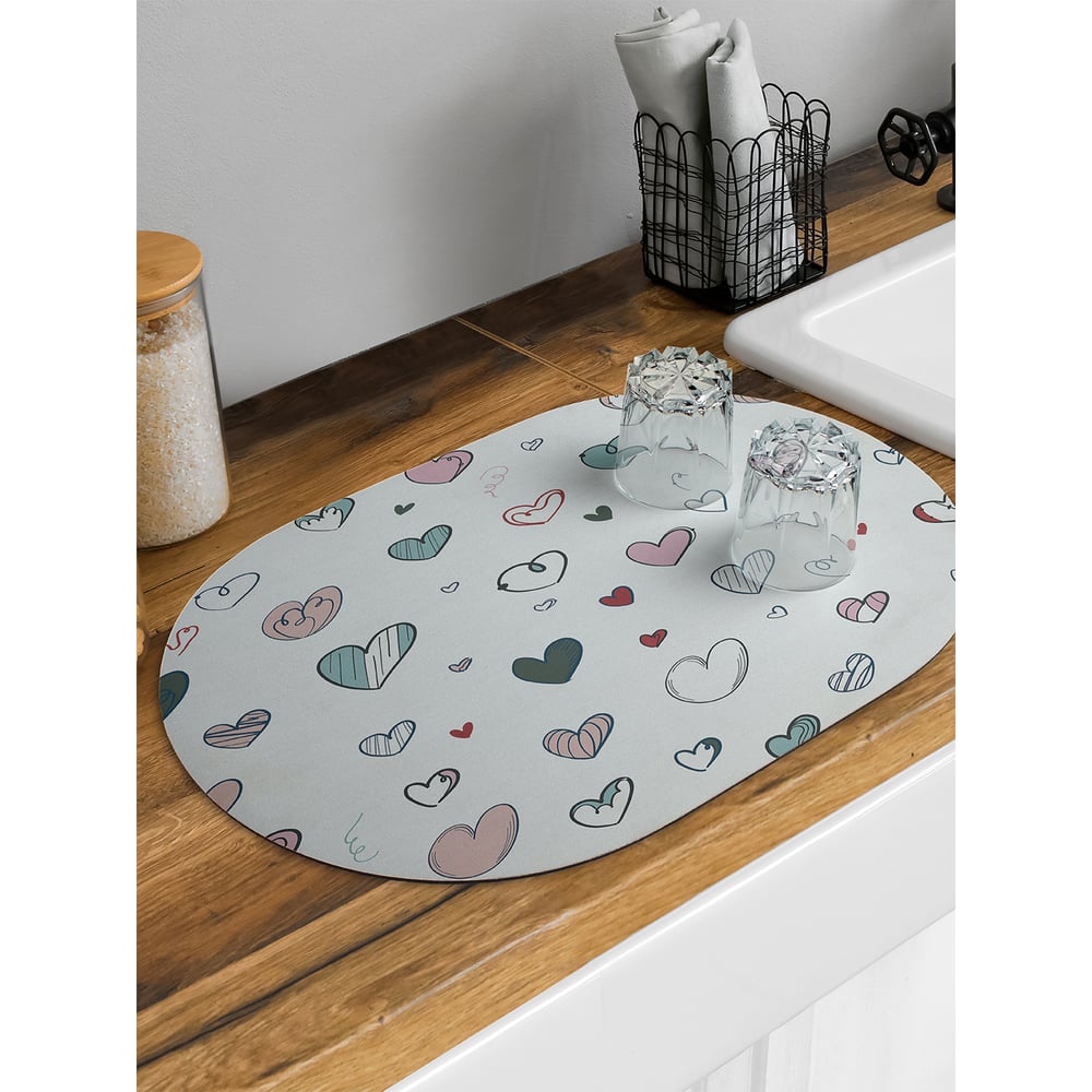 Изображение товара Коврик для сушки посуды JoyArty Художник любви овальный 58x38 см