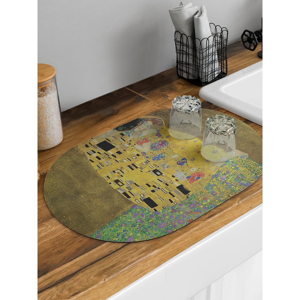 Изображение товара Коврик для сушки посуды JoyArty Густав Климт овальный 58x38 см