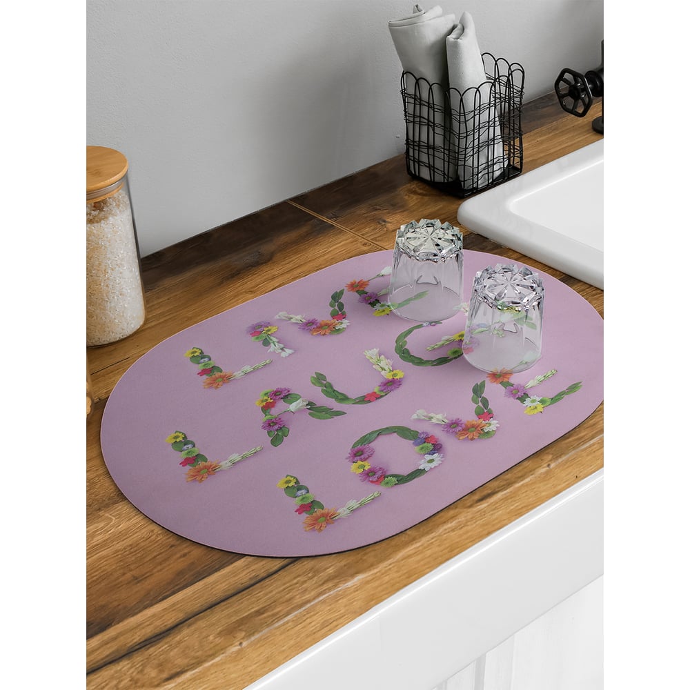 Изображение товара Коврик для сушки посуды JoyArty овальный 58x38 см впитывающий кухонный