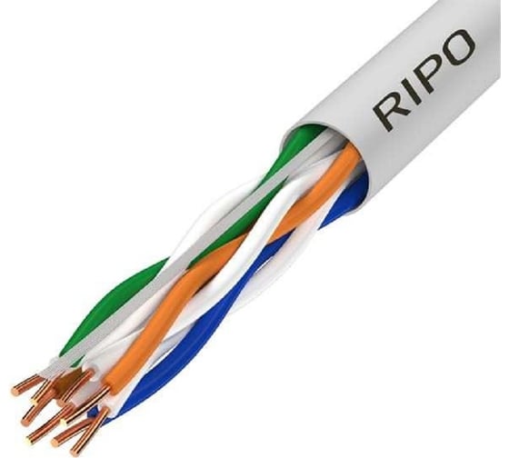 Изображение товара Кабель RIPO, LAN витая пара для локальной сети UTP4 CAT5E 24AWG Cu Premium 305м Fluketest 001-112064/2