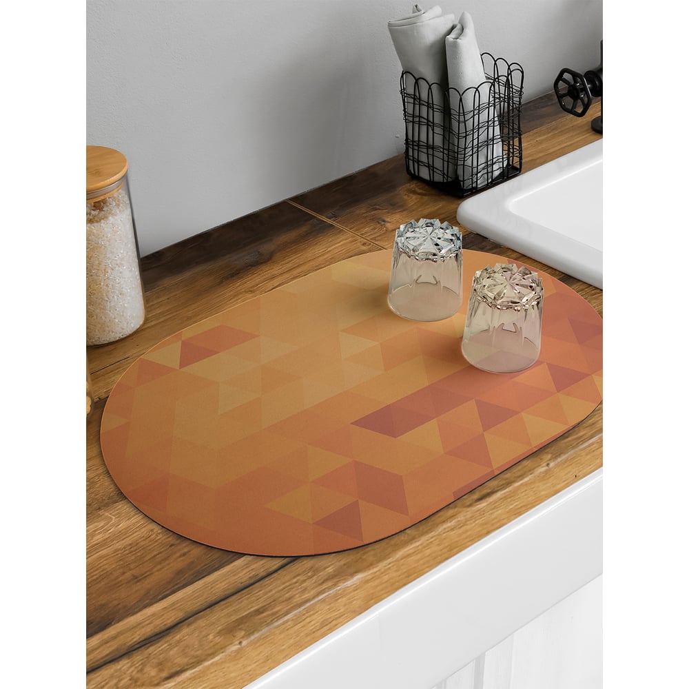 Изображение товара Коврик для сушки посуды JoyArty овальный 58x38 см геометрические узоры