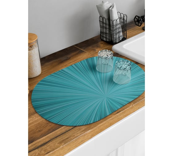 Изображение товара Коврик для сушки посуды впитывающий для кухни JoyArty Иллюзорный тоннель овальный 58x38 см sbm_13260_58x38