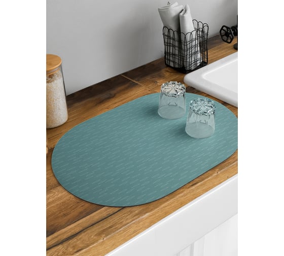 Изображение товара Коврик для сушки посуды впитывающий для кухни JoyArty Морские каракули овальный 58x38 см sbm_101347_58x38