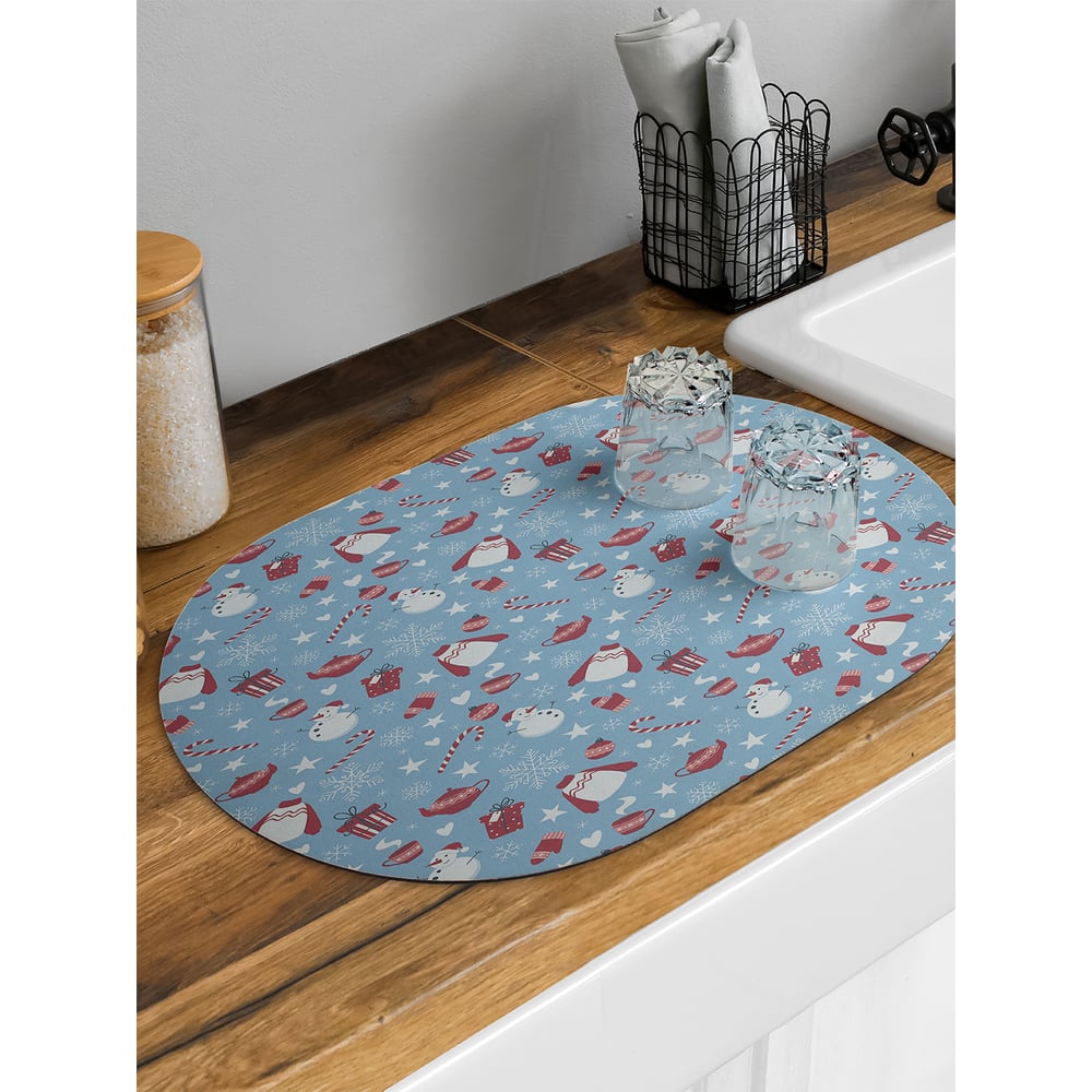 Изображение товара Коврик для сушки посуды JoyArty овальный 58x38 см