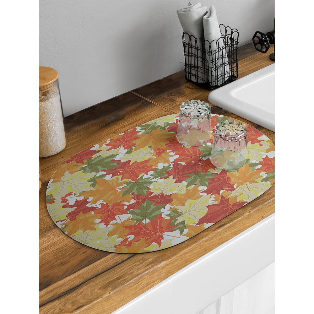 Изображение товара Коврик впитывающий для сушки посуды JoyArty Осенние кленовые листья 58x38 см