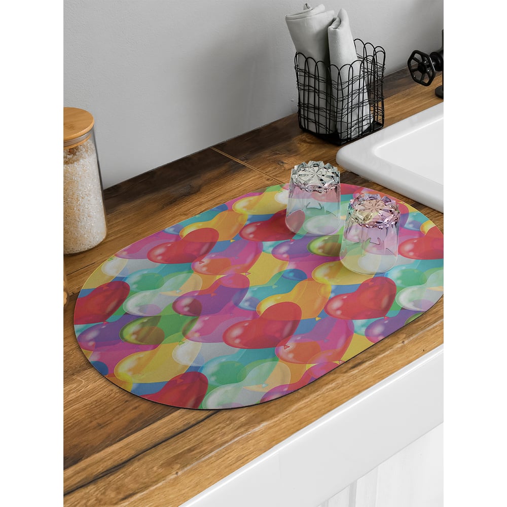 Изображение товара Коврик для сушки посуды JoyArty Сердечное ограждение овальный 58x38 см