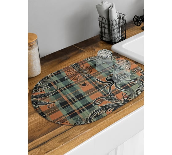 Изображение товара Коврик для сушки посуды JoyArty Логово пауков овальный 58x38 см sbm_sd3933_58x38