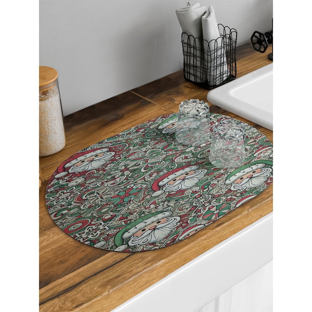 Изображение товара Коврик для сушки посуды JoyArty овал 58x38 см красный нос