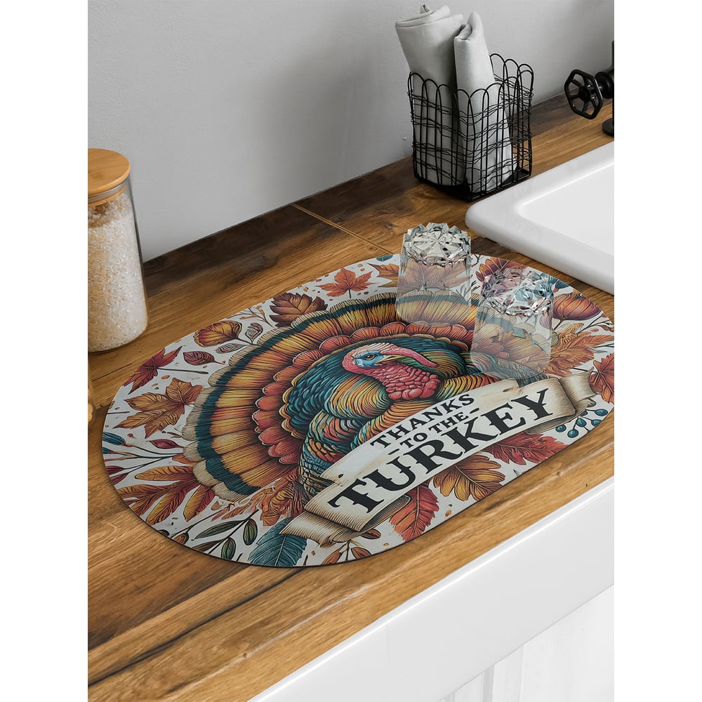 Изображение товара Коврик для сушки посуды JoyArty 58x38 см овальный водоотталкивающий