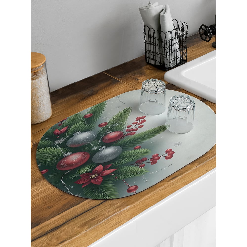 Изображение товара Коврик для сушки посуды JoyArty овальный 58x38 см