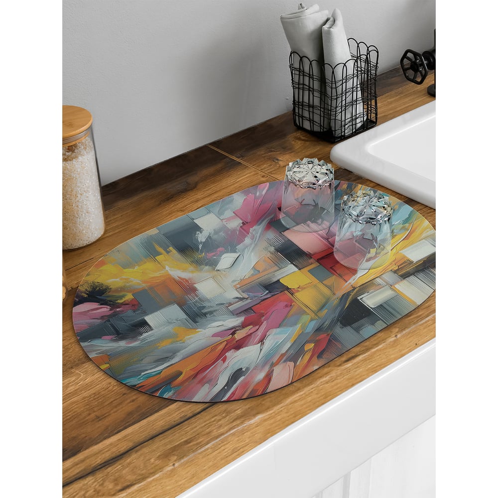 Изображение товара Коврик для сушки посуды JoyArty овальный 58x38 см Картина краской Изображение товара Коврик для сушки посуды JoyArty овальный 58x38 см Картина краской